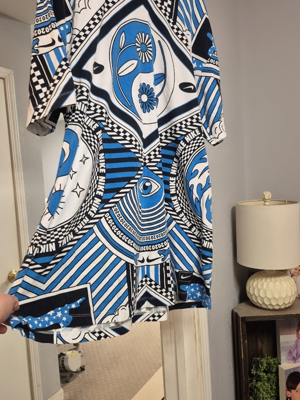 Nike Blue Black White Graphic Printed Women’s Dress